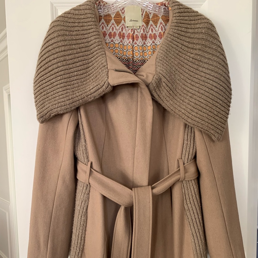 Anthropologie camel coat size 12